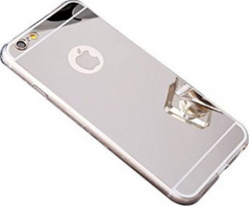 Husa protectie pentru iPhone 8 Argintiu perfect fit efect de oglinda si folie fata-spate 
