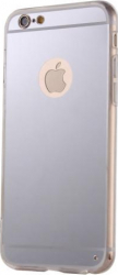 Husa protectie pentru iPhone 8 Plus Argintiu perfect fit efect de oglinda si folie sticla gratis 