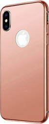 Husa protectie pentru iPhone X Rose-Auriu perfect fit efect de oglinda si folie fata-spate 