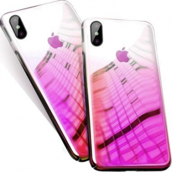 Husa protectie pentru iPhone XS Pink Gradient Color Changer Hard Case 