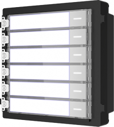 Modul extensie pentru interfon modular HIKVISION DS-KD-KK Afisaj 6 familii 6 Butoane acces 2W Negru 