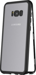 Pachet Valentines Day Samsung Galaxy S9 2 x Husa Magnetica Full Cover Negru cu spate de sticla securizata premium + 2 x Folie de protectie 