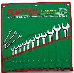 Set 10 chei combinate fixe inelare cotite scurte 10-19mm 
