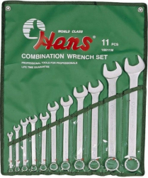 Set 11 chei combinate fixe inelare 8-24mm Hans 