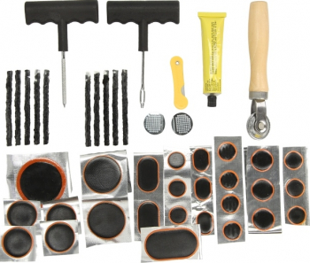 Set reparatie anvelope petece snur adeziv 