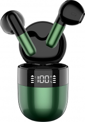 Casti Bluetooth Wireless MercanoPods Display Inteligent Smart Touch Control Handsfree Sunet Stereo HD Asistent Vocal IPX4 Verde