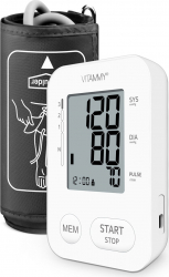 Tensiometru electronic de brat VITAMMY Next 2 mufa USB detectare aritmie memorare 2 utilizatori Alb 