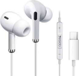 Casti cu fir Yesido Type-C In-Ear Microfon 1.2 m Albe 