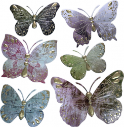 Sticker de perete cu 6 Fluturi multicolori decor obiecte JMB-BBL2906 