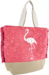 Geanta pentru plaja cu flamingo pink 47 x 40 cm BB1013 