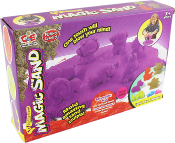 Nisip kinetic 500g ecologic maleabil 10 forme incluse galben 