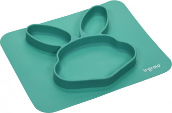 Farfurie silicon model Iepuras silicon 100 fara BPA fara PVC Albastru 