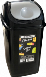 Cos gunoi cu capac batant RAKI ICIKALA 50lt negru cu capac gri 