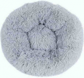 Culcus pentru caine si pisici rotund plusat gri deschis 70 cm PB70LG