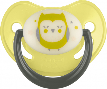 Suzeta - Night Dreams - cu inel fosforescent si tetina ortodontica silicon Canpol babies fara BPA 18 luni + verde 