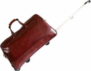 Geanta voiaj troler bagaj de mana avion din piele naturala coniac FGVB1000A 