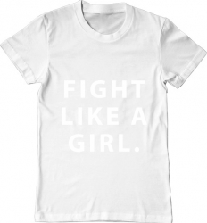 Tricou barbat Adler fight like a girl Bumbac Regular fit Alb M 