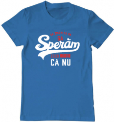 Tricou barbat Adler sa speram ca nu Bumbac Regular fit Albastru azuriu XXL 
