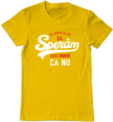 Tricou barbat Adler sa speram ca nu Bumbac Regular fit Galben XXL 