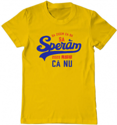 Tricou barbat Adler sa zicem ca da Bumbac Regular fit Galben XXXL 