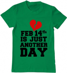 Tricou barbat Printado 14 februarie Bumbac Regular fit Verde mediu 2XL INTL 