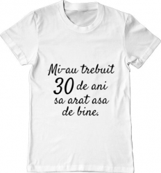 Tricou barbat Printado 30 de ani Bumbac Regular fit Alb 3XL INTL 