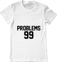 Tricou barbat Printado 99 problems Bumbac Regular fit Alb 3XL INTL 