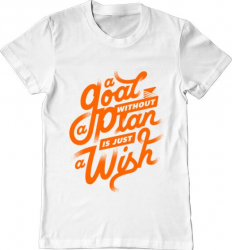 Tricou barbat Printado a goal without a plan is just a wish Bumbac Regular fit Alb 2XL INTL 