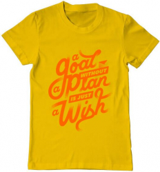 Tricou barbat Printado a goal without a plan is just a wish Bumbac Regular fit Galben L INTL 