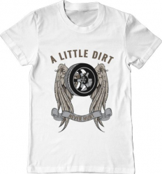 Tricou barbat Printado a little dirt Bumbac Regular fit Alb 3XL INTL 