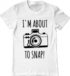 Tricou barbat Printado about to snap Bumbac Regular fit Alb 3XL INTL 