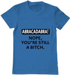 Tricou barbat Printado abracadabra Bumbac Regular fit Albastru azuriu 3XL INTL 