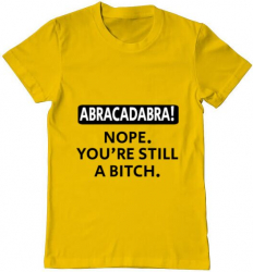 Tricou barbat Printado abracadabra Bumbac Regular fit Galben 3XL INTL 