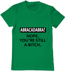 Tricou barbat Printado abracadabra Bumbac Regular fit Verde mediu 3XL INTL 