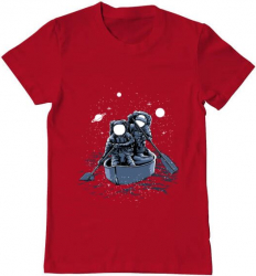 Tricou barbat Printado across the galaxy Bumbac Regular fit Rosu M INTL 