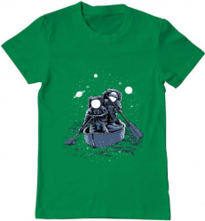 Tricou barbat Printado across the galaxy Bumbac Regular fit Verde mediu 3XL INTL 