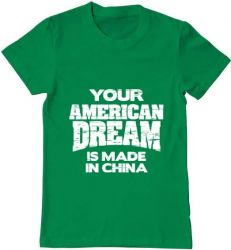 Tricou barbat Printado american dream Bumbac Regular fit Verde mediu XL INTL 
