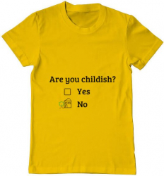 Tricou barbat Printado are you childish Bumbac Regular fit Galben 3XL INTL 