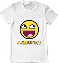 Tricou barbat Printado awesome Bumbac Regular fit Alb 3XL INTL 