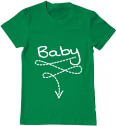 Tricou barbat Printado baby Bumbac Regular fit Verde mediu 3XL INTL 