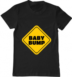 Tricou barbat Printado baby bump Bumbac Regular fit Negru L INTL 