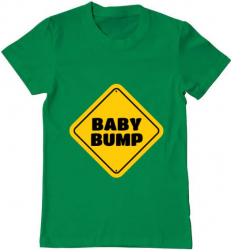 Tricou barbat Printado baby bump Bumbac Regular fit Verde mediu 3XL INTL 