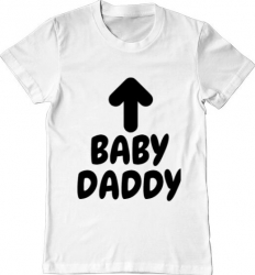 Tricou barbat Printado baby daddy Bumbac Regular fit Alb 3XL INTL 