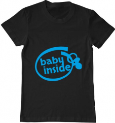 Tricou barbat Printado baby inside Bumbac Regular fit Negru 3XL INTL 