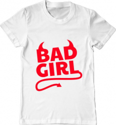 Tricou barbat Printado bad girl Bumbac Regular fit Alb 3XL INTL 