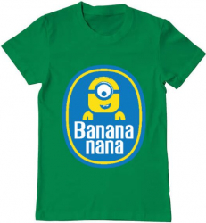 Tricou barbat Printado bananana Bumbac Regular fit Verde mediu M INTL 