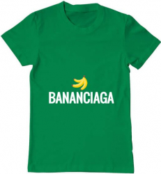 Tricou barbat Printado bananciaga Bumbac Regular fit Verde mediu 3XL INTL 