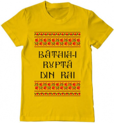 Tricou barbat Printado bataia e rupta din rai Bumbac Regular fit Galben L INTL 
