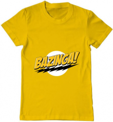 Tricou barbat Printado bazinga Bumbac Regular fit Galben 3XL INTL 