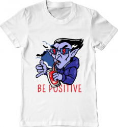 Tricou barbat Printado be positive Bumbac Regular fit Alb 3XL INTL 